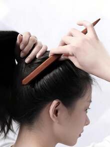 三排窄齿尖尾梳，长柄，适用于打造蓬松发型、卷发、沙龙造型和化妆 - 彩色 - 查看 2