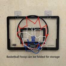 Foldable Basketball Hoop, Wall-Mounted Basketball Toy, No Drilling Required, Indoor Sports Equipment - Multicolor - View 4