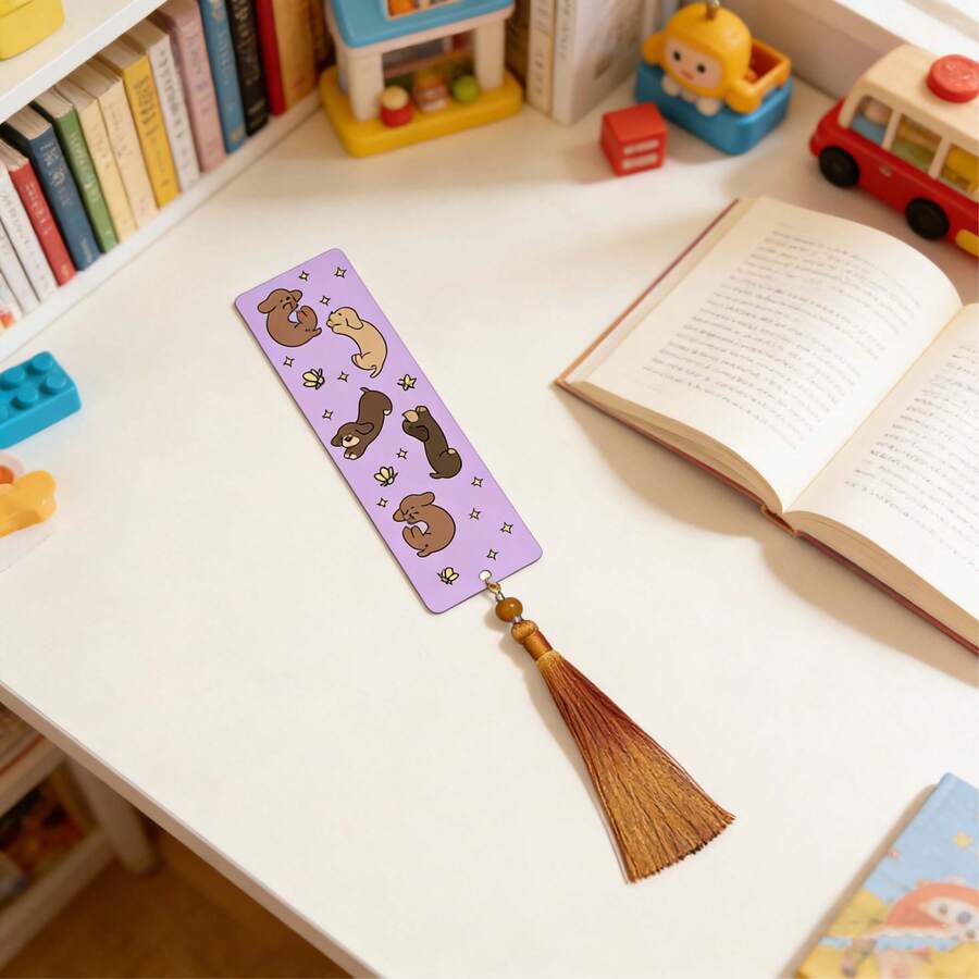 温馨的紫色腊肠犬主题物品，最适合休闲阅读、学习、送礼和拜访。 - 長方形 - 查看 1