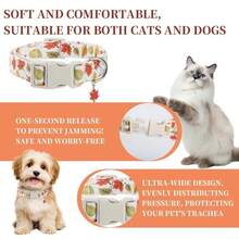 iDestry Collar para perro con estampado de hoja de arce, colgante ajustable de , collares de algodón para gatos, cachorros, gatitos y perros pequeños, medianos y grandes - Hoja de arce - Multicolor - Ver 7