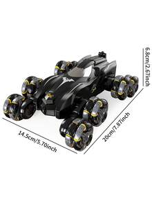 1辆8轮遥控特技车，带自动演示功能、360°旋转、音乐和LED灯，2.4GHz越野遥控特技玩具，全地形遥控机器人玩具，适合3-7岁/6-8岁/8-12岁男孩，圣诞节、万圣节、复活节、感恩节、生日、新年礼物 - 彩色 - 查看 8