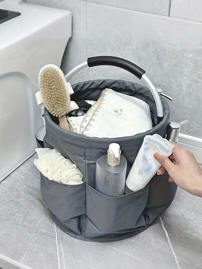 可折叠耐用轻便储物篮，开放式储物桶，六格多功能桶设计，带提手。高品质便携式野餐篮和户外沙滩篮，带提手。居家园艺必备配件。适用于浴室洗漱包、洗衣篮、野餐篮和沙滩使用。