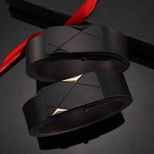 商务礼品之选：几何三角形自动扣皮带，男士高端合金腰带 - 彩色 - 查看 5