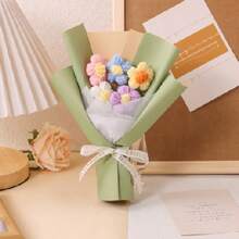 1/2 piezas Ramo de flores de acrílico y lana hechas a mano, regalo decorativo creativo para el Día de la Madre y el Día de la Mujer, textura suave, adecuado como centro de mesa para comedor - Múltiples estilos - Ver 15