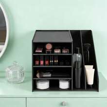 RibasuBB 6-Tier Desk File Organizer With 4 Horizontal Trays & 2 Vertical Sorters, Modern PVC Document Rack For Office, Home, Black - Black - View 4