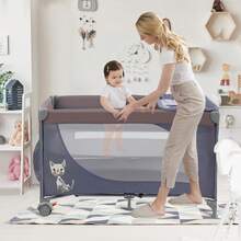 Bebezo Cunas Bebes, Multifunción Corral Para Bebe, Economía Gris - Gris - Ver 2