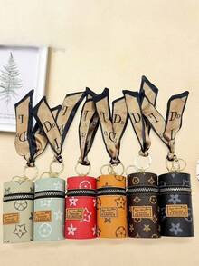 1pc Stylish Portable New Lipstick Case Coin Purse Car Key Chain, Mini Luxury Key Holder - Multicolor - View 2