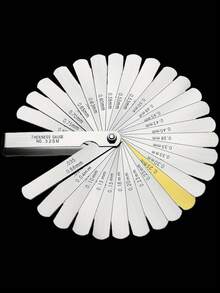 1pc Stainless Steel 32-Piece Feeler Gauge Set, Precision Instrument Gap Calibration Ruler, Automotive Valve Gauge Kit For Professional Instrument Measurement - 32 Silver Pieces - View 1