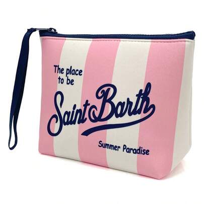 Borsa da toilette da viaggio tutto in uno, in materiale S-Saint B-Barth, borsa da toilette portatile a righe, borsa cosmetica, borsa a mano, borsa cosmetica, borsa da viaggio impermeabile, organizer da viaggio con cerniera, astuccio per trucco leggero, regalo da viaggio unisex.