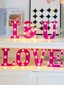 1件 16cm 紫色發光字母燈，家居裝飾 LED 字母燈，室內房間裝飾，婚禮求婚裝飾，生日派對裝飾字母燈牌 - 紫色 - 查看 9