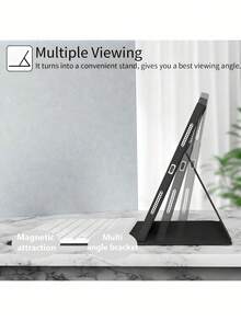 TenYide Funda con teclado compatible con iPad 5/6/7/8/9/10, Pro 11/Pro 13, Air 1/2/3/4/5/6/13, series Galaxy Tab, series MatePad, series Honor Tablet y otras tabletas. Incluye teclado inalámbrico desmontable, batería y funda protectora. - negro claro - Ver 4