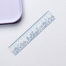 15cm 투명 잔꽃 무늬 아크릴 자, 다기능 드로잉 자 플래너 자 - A - 보기 13