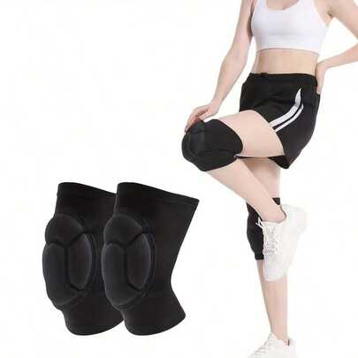 加厚海绵玳瑁纹护膝，弹性设计，适合日常健身和膝关节保护（单只装）