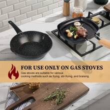 ABKOK 4-Piece Non-Stick Cookware Set - Soup Pot, Pancake Pan, All-In-One Fry Pan & Steak Pan For Kitchen - 查看 4