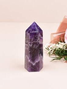 1pc Natural Amethyst Quartz Crystal Hexagonal Pointed Healing Stone Wand, Healing Jewelry - amethyst - View 15