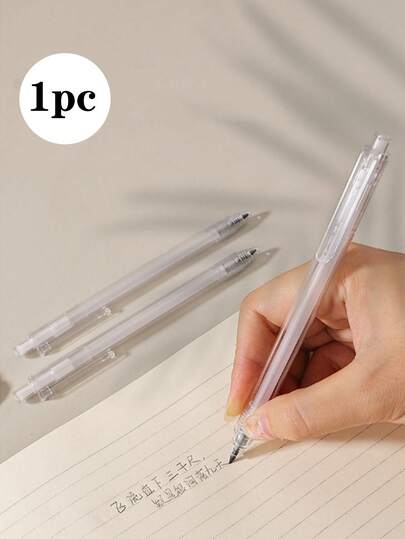 1pc Transparent Push-Button Eternal Pencil, Minimalist Fashionable Transparent Barrel, High-Tech Ink-Free "Writes Endlessly" No Need To Sharpen/Break, Student Writing Pencil, Back To School, Office & Study Writing Pencil