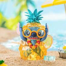 Miniso 名创优品迪士尼史迪奇夏日海滩度假系列盲盒手办，可爱冲浪潜水主题收藏品，热带岛屿装饰，生日、圣诞节、复活节、情人节和夏季派对的理想礼物，适合粉丝和成年人 - 彩色 - 查看 5