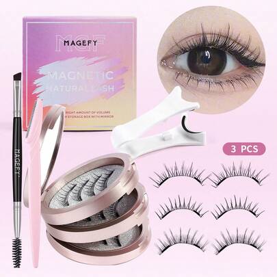 MAANGE Bộ mi giả từ tính 3 trong 1, bao gồm kẹp từ tính, dụng cụ tỉa lông mày và cọ kẻ lông mày hai đầu. Có thể tái sử dụng, không cần keo. Mi giả 3D dày dặn, tự nhiên theo phong cách Manga, hoàn hảo cho sử dụng hàng ngày, đi làm, học tập, du lịch và dự tiệc. Một món quà lý tưởng dành cho phái nữ.