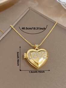 1Pc 18K Gold Plated Anti-Fading Modern Romantic Light Luxury Love Pendant Necklace, Three-Tone Heart In Gold Silver & Rose Gold, Women's Adjustable Statement Jewelry For Valentine's Day, Anniversary, Daily Wear, Party, Birthday Gift, Romantic Versatile Accessory - Multicolor - View 6
