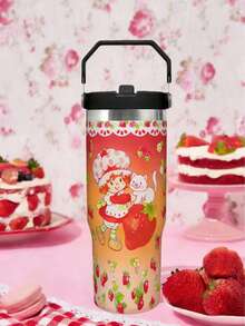 Strawberry Shortcakes 40 OZ / 1200 ML Tumbler With Handle, Insulated Cup, Vacuum Insulated Water Bottle, Leak-Proof Lid And Straw, Stainless Steel Travel Bottle, Car Bottle - Drinking Glasses, Water Glasses, Tumbler Glasses, Glassware Sets, Everyday Glasses, Good For Drinks, Cute Glasses, Kitchen Glasses, Juice Glasses, Simple Glasses, Cooler Cup - Nhiều màu - Xem 15