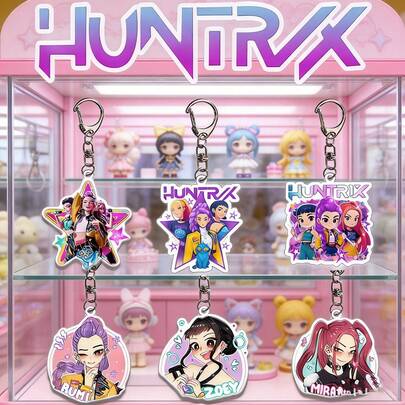 6pcs/Set Kpop Girl Group Acrylic Keychain Cute Pendant, Fashionable Style, Suitable For Easter, Valentine's Day, New Year Gifts