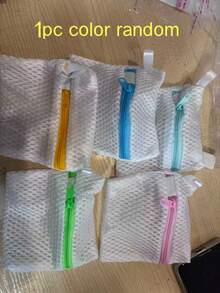 1-3 piezas Bolsa de jabón de lavandería multiusos de colores aleatorios - Bolsa de malla reutilizable con cierre de cremallera, compatible con cuentas de especias, lavable a máquina, adecuada para prendas delicadas y artículos pequeños, bolsa de lavandería en múltiples colores, bolsa de lavandería de malla de poliéster gruesa, mini lavadora dedicada de uso múltiple, minimalista moderno, bolsa de lavandería plegable y fácil de almacenar - Multicolor - Ver 12