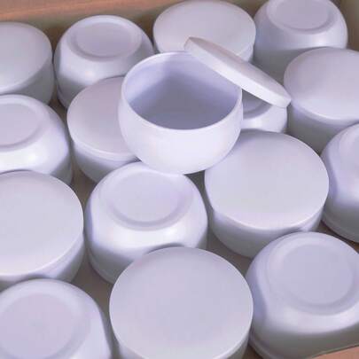 47 piezas Juego de velas en tarros blancos, adecuado como regalo para Eid, cumpleaños, boda, graduación, Pascua y otras ocasiones, también se puede usar como portavelas y cajas para joyas, ideal para la decoración del hogar en estilo bohemio