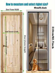 Magnetic Mesh Insect-Proof Door – A Self-Closing Ventilated Door/Window With Insect-Proof Function, Pet- Design, Magnetic Mechanism, Easy Installation, PVC Material, Available In Multiple Sizes. Entrance | Magnetic Screen Door | Sturdy Mesh Screen Window. A Mother's Day Gift. - Door Curtain - View 6