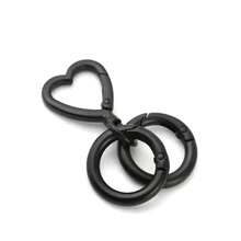 Alloy Heart Element 1 Set Heart-Shaped Spring Clasp And Spring Ring Combination, Convenient Key Chain, Dog Leash Clip, Backpack Accessory, Key Chain Pendant, Can Open Handbag Strap Connector, Outdoor Camping Hiking Accessory, Suitable For DIY Lanyard Dog Clip, Jewelry Metal Key Chain, Metal Shaped Key Chain, Bag Hook Dog Leash Clip, Wedding Anniversary Gift Party - Multicolor - View 9