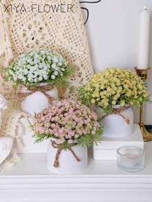 1/3 chậu hoa giả màu trắng, chất liệu PE, hoa giả màu vàng, hồng, trắng, cây giả, trang trí đám cưới, cây giả, trang trí bàn làm việc, trang trí sân vườn, trang trí trong nhà, trang trí mặt bàn, trang trí nhà cửa, mùa cưới, quà tặng ngày Valentine, trang trí sân vườn, trang trí ký túc xá trường học, văn phòng. - Nhiều màu-H - Xem 9