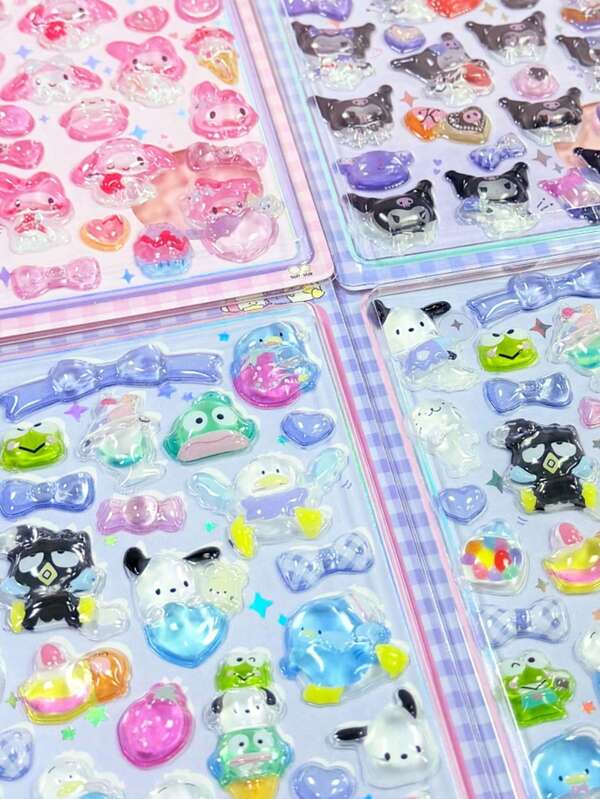 Embossed Gem Stickers, Diamond Mobile Phone Case Decorative Stickers, Gift Decorative Stickers, Cute DIY Handmade Diary Stickers, Cartoon Cute Creative Stickers, Mobile Phone Stickers, Japanese Comics Creative Decoration Mobile Phone Case, Luggage Stickers (Some Styles May Have Color Differences And Will Be Randomly Sent)