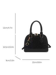 Vintage Shell Handbag, Lovely Women's Perfect Shoulder Bag - Black - View 5