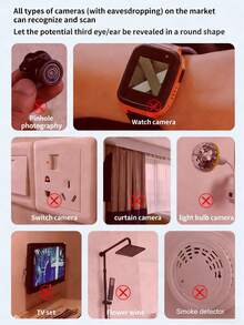 1pc USB Rechargeable Infrared Camera Detector, Portable & Invisible Camera Finder Spy Camera Detector, Anti-Spy Detector, Camera Scanner Travel, For Hotel,Home, Bedroom, Bathroom, Etc USB Rechargeable - View 8