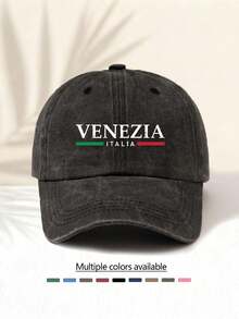 1顶水洗棒球帽，印有“VENEZIA”字样，复古美式简约休闲百搭时尚，高品质装饰配饰，适合所有季节，男女皆宜的必备时尚单品。 - 水洗帽 - 查看 6