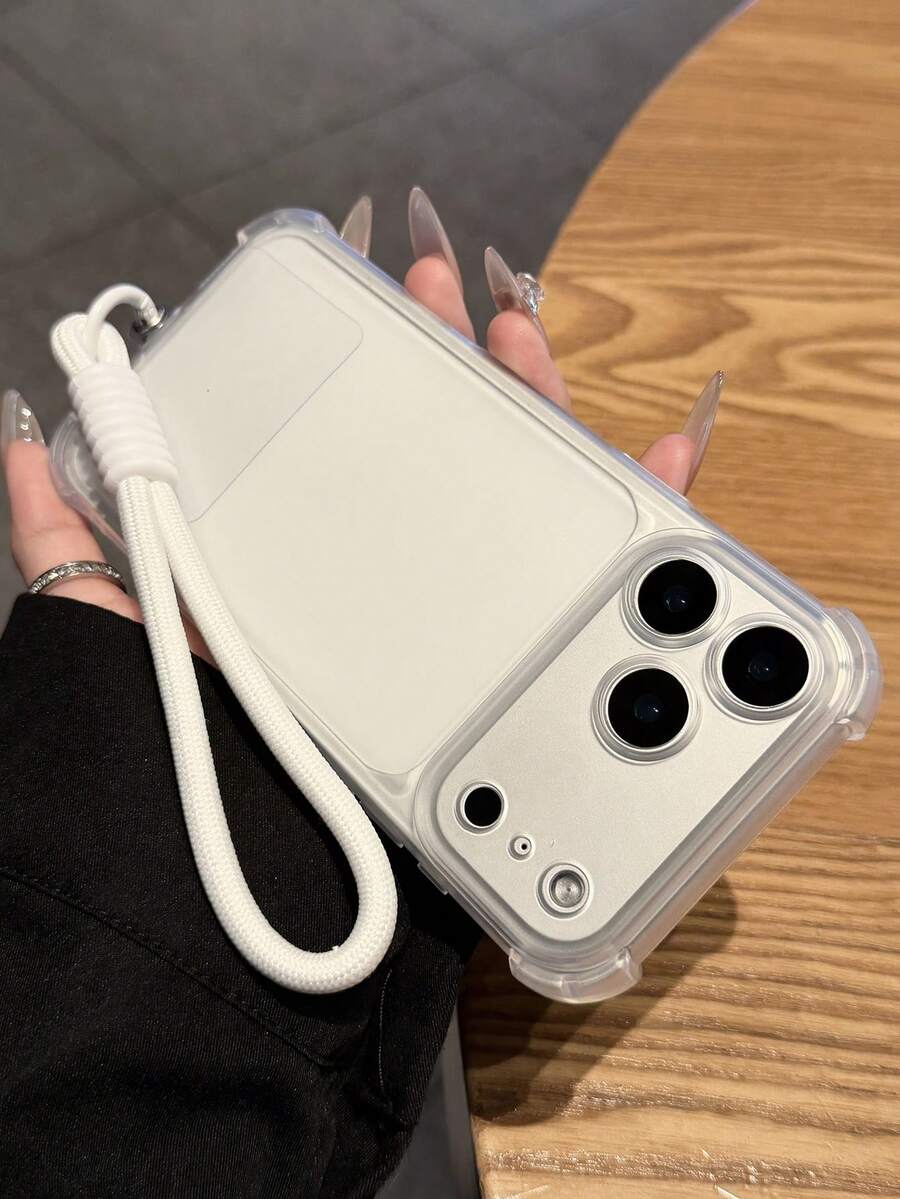 钥匙扣挂绳奢华磨砂透明防震保护壳，兼容 17 Pro Max、17 Pro、17、16 Pro Max、15、14、13、12 Pro Max、11，防摔后盖