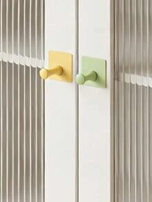 4pcs Self-Adhesive Bathroom Hooks - No-Drill Wall-Mounted Towel & Bathrobe Hooks, Space-Saving Multi-Functional Adhesive Hooks For Bedroom, Kitchen, Bathroom - Ideal Clothing, Hat Storage Bathroom Accessories - Multicolor - View 4