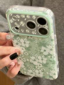 夏季花卉图案手机壳，兼容 17 Pro Max、17 Pro、17、16 Pro Max、16 Pro、16、15 Pro Max、15 Pro、15，时尚防摔镜头保护手机壳 - 花朵 - 查看 3