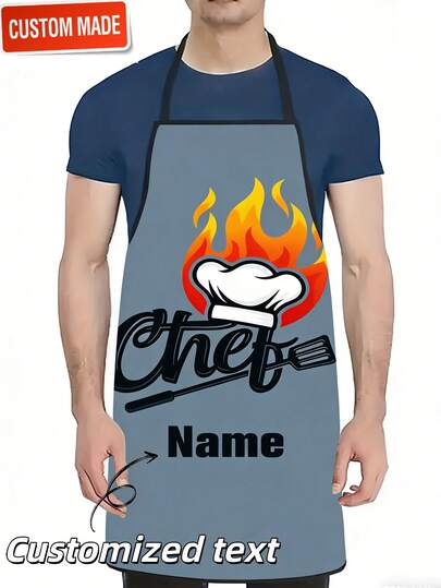 1 Delantal de cocina de lino personalizable - Diseño personalizado, foto o texto - Delantal de cocina de poliéster tejido lavable y cálido, personalizado, único, regalo ideal para novio, regalo ideal para novia, regalo ideal para familia, regalo de Halloween, regalo ideal para amigos, novio, novia, amigos, sofá, cama, coche, salón de té, dormitorio, sala de estar, baño, comedor