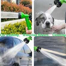 7.5米可伸缩花园软管，EVA材质，柔性卷曲水管，带7种喷水模式喷嘴，适用于船只、温室、庭院、露台等场所。 - A - 查看 3