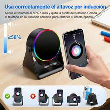 Wireless Sensor Speaker, 5-In-1 Bluetooth Speaker, 360° Rotating Phone Stand With Ambient Light, Compatible With Phones And Tablets. - View 2