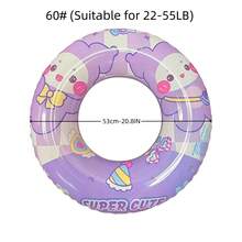 1pc Creative Cartoon Girl Inflatable Swimming Ring, Children's Swimming Pool Summer Beach Party Decor Accessory - Lilac Purple - View 5