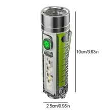 Linterna LED recargable por USB C, llavero de luz LED con imán trasero, luz, linterna portátil multifunción, luces de Camping EVUH - Verde - Ver 6