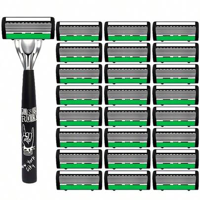 Rasoir de précision manuel avec lames interchangeables - Rasage ultra lisse, manche ergonomique antidérapant et lames en métal de haute qualité, convient à dix occasions, parfait pour l'épilation des hommes/femmes, convient aux populations sensibles - Parfait pour la barbe et l'épilation, cadeau de vacances idéal