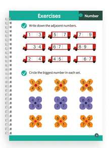 6本儿童控笔及智力训练练习册，蒙特梭利教育工具，儿童英语练习本，带凹槽魔法练习本，可重复使用的控笔训练练习册，学前儿童书写练习册 - 彩色 - 查看 6