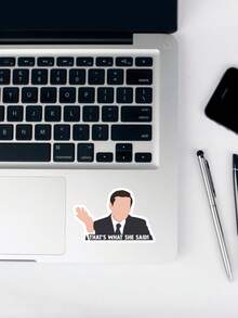 "That's What She Said" Funny Sticker - Michael Scott Iconic Quote Decal, Sarcastic TV Show Merch For Kindle & Laptop, Aesthetic Office Fan Gift - Multicolor - View 5