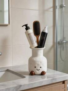1个可爱笑脸化妆刷架 - 办公文具笔筒 - 花瓶收纳架 - 豪华客厅玄关卧室电视柜装饰 - 彩色 - 查看 6