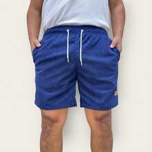 Kit 3 Bermuda Men's Mauricinho Textured Fabric Premium Shorts Casual Basic Gym Training - Màu xanh hải quân - Xem 4