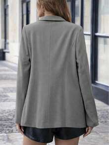 MICHELEE Elegant Women's Tailored Blazer With Structured Cut – Casual Chic For Work And Everyday Wear - 灰色 - 查看 6