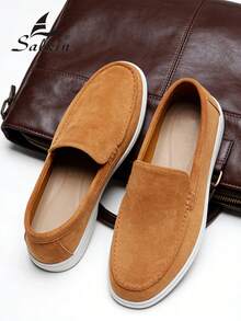 Salkin Designer Mode Herren Wildleder Loafer, Herren Business Formelle Lederschuhe, geeignet für Büro, Hochzeit, Party, Date, romantisches Dinner, Urlaubsgeschenk, Studentenkasualschuhe, vielseitige Herrenschuhe. Empfehlung: eine Nummer größer wählen. - Braun - Übersicht 11