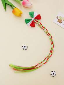 1pc High-Quality National Flag Color Braid Hair Clip, Cute & Cool Braided Hairpin For Fans, Party, Team Cheering Performance Decoration - Multicolor - View 13